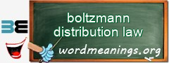 WordMeaning blackboard for boltzmann distribution law